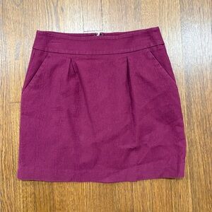 LOFT Wine Textured Mini Skirt